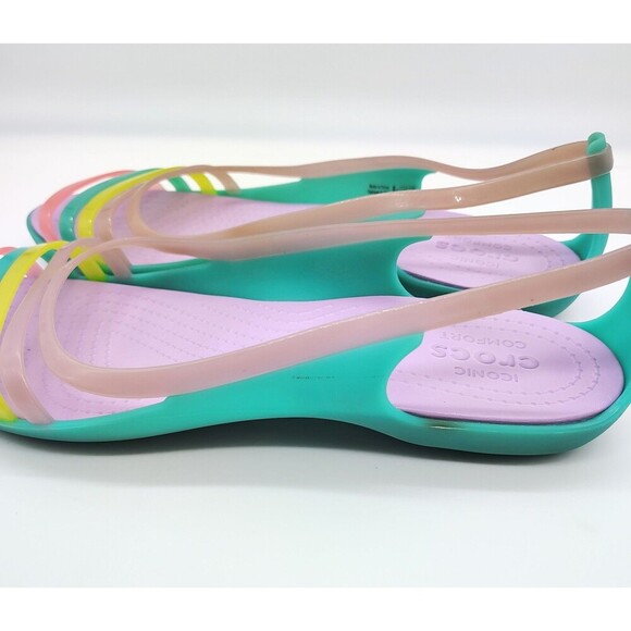 Crocs Isabella Huarache Jelly Sandals Women’s Size 11 Pastel Strappy Flats - Picture 7 of 11